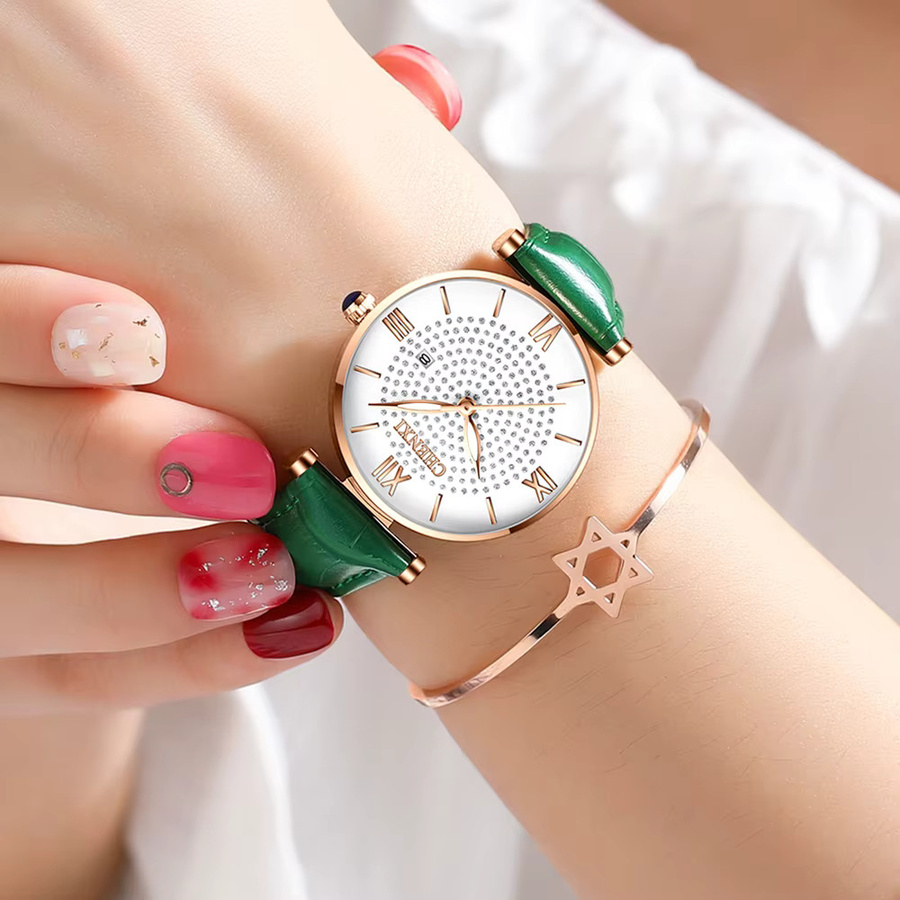 CHENXI Armbanduhr, Edelstahl, Quarz, Damen, Weiß, Kristall - Bild 4