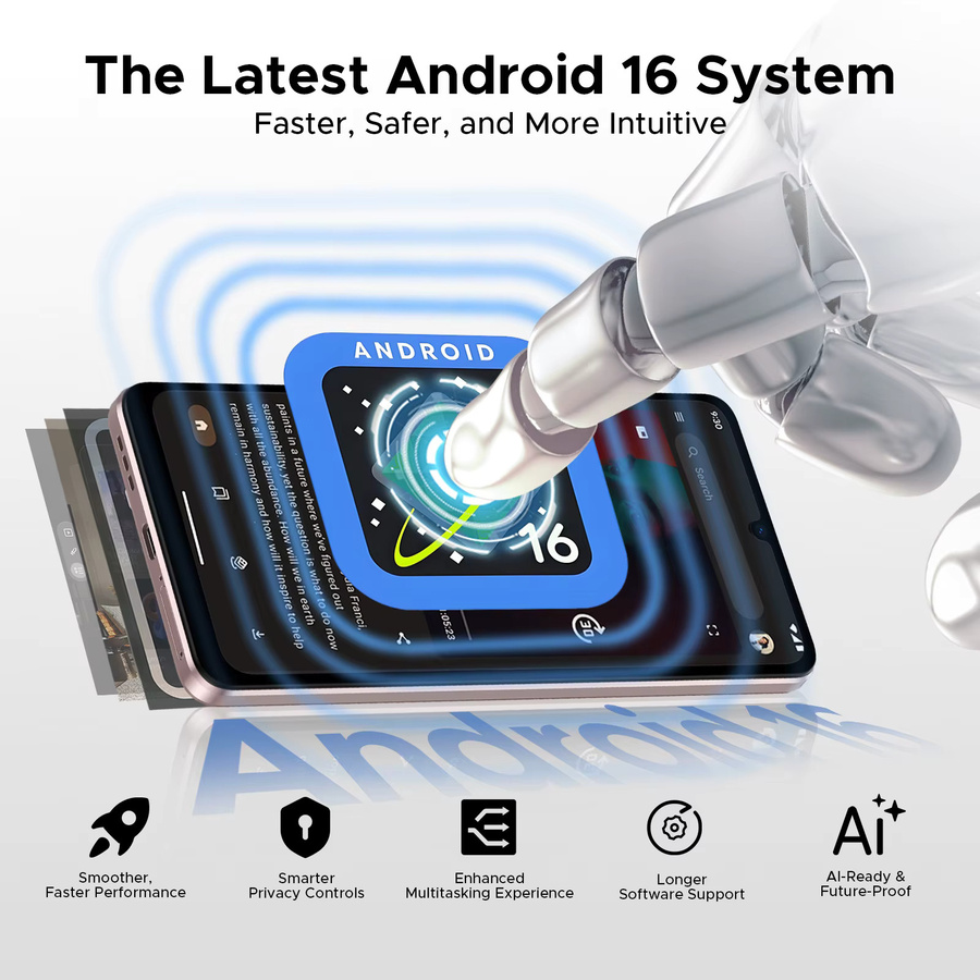 DOOGEE Note58 Pro Smartphone Globale Version in Schwarz mit 6,75 Zoll HD+ Display, 256 GB Speicher, 6250 mAh Akku, NFC und Android 15 - Bild 1