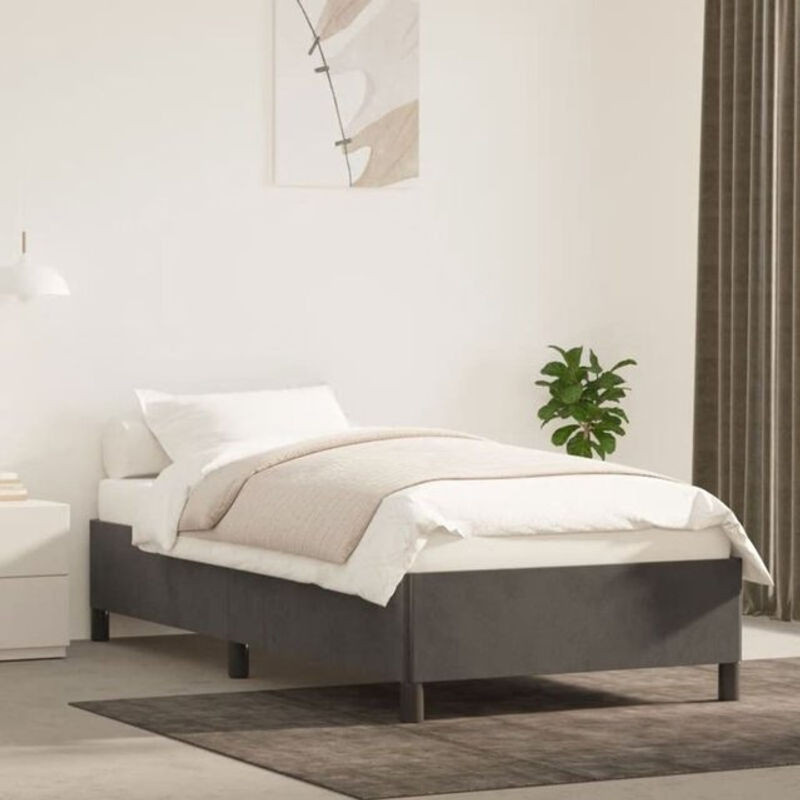 Vidaxl Polsterbett aus Samt in Anthrazit Grau B/T/H: 200 x 80 x 83 cm - Bild 1