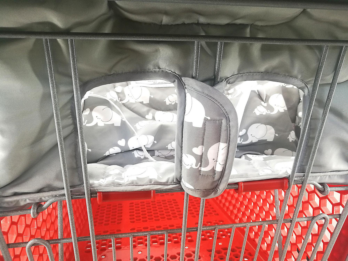 27kids Baby-Einkaufswagen-Kissen und 2-in-1 Baby-Hochstuhl-Abdeckung in Grau - Bild 4