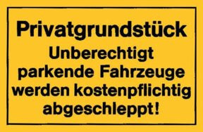 Verbotsschild Privatgrundstück von JÄGER in Gelb und Schwarz - Bild 1