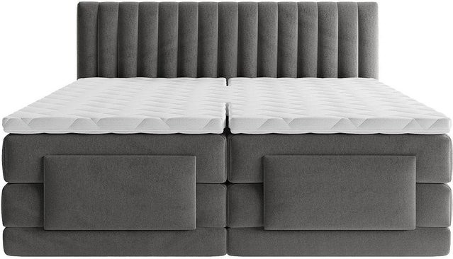 Palacio Boxspringbett Donisi Anthrazitgrau B: 215 cm, T: 200 cm, H: 90 cm - Bild 1