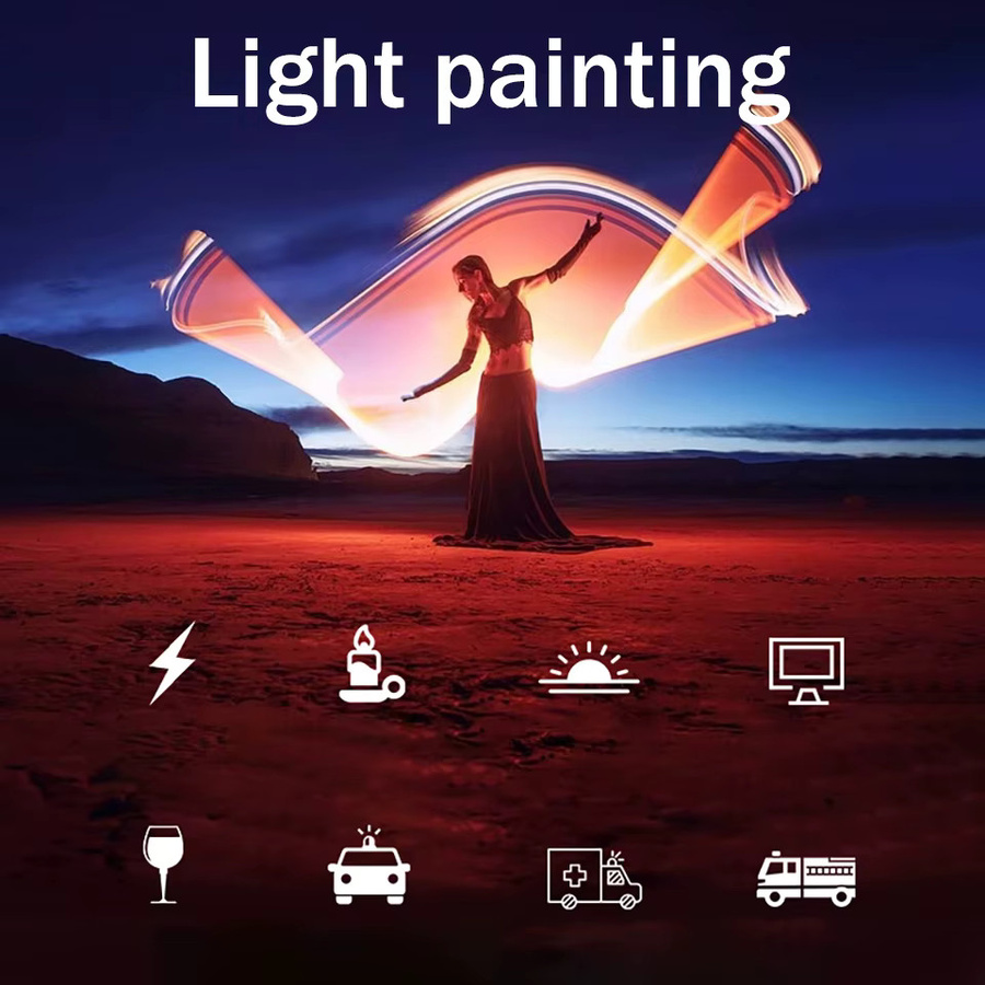 BTFOOR RGB LED Lichtstab mit Stativ, Bunte Handheld Blitzleuchte für Fotografie und Video, Multicolour - Bild 3