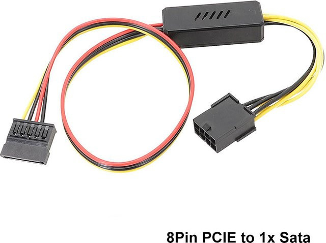 Angitu Adapter 8Pin GPU auf SATA/Molex Festplattenkabel, Schwarz - Bild 1
