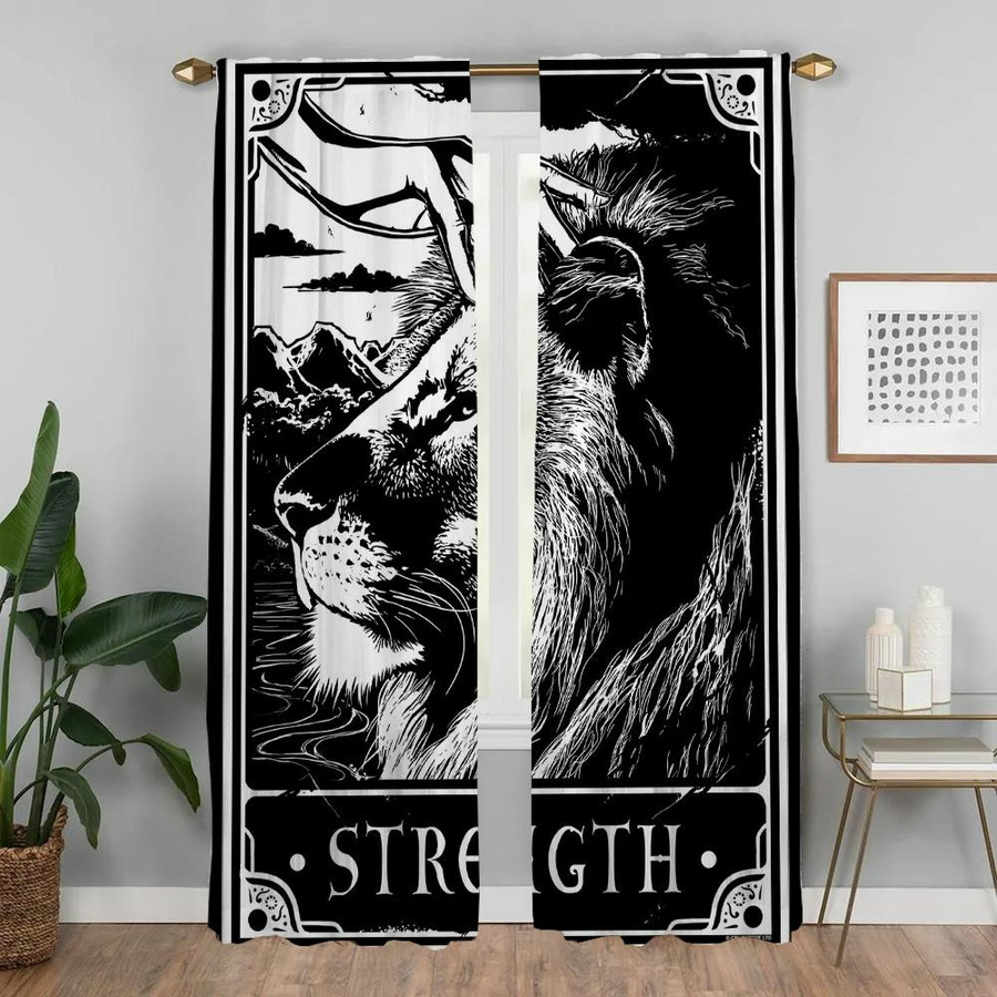 Verdunkelungsvorhänge Tarot Die Sonne im modernen Stil, 2er-Set, Mehrfarbig, B: 50 cm, H: 70 cm - Bild 1