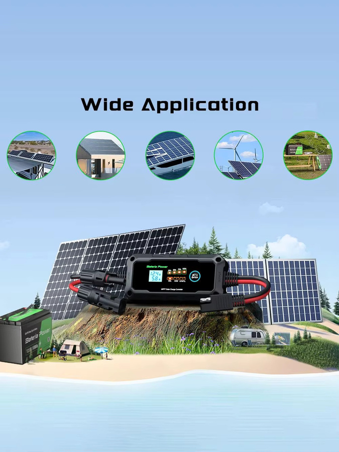 BateriaPower MPPT Solarladeregler 10A 12V in Schwarz für Sealed, Flooded, Gel und AGM Batterien - Bild 6