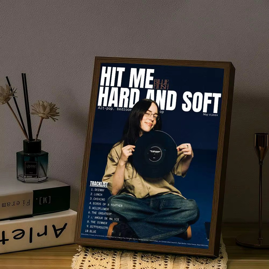 Billie Eilish Film-Poster im Vintage-Stil als selbstklebender Wandaufkleber, mehrfarbig, B: 15,0 cm, H: 10,0 cm - Bild 5