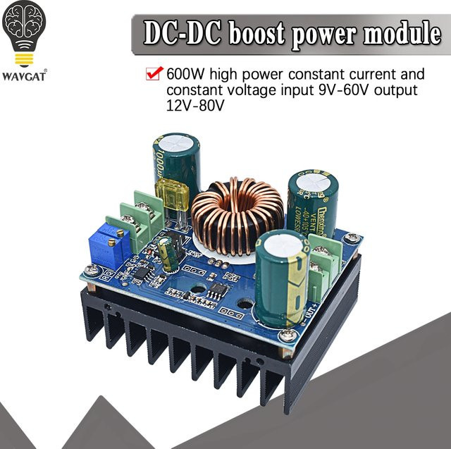 WAVGAT Solar Boost MPPT Spannungswandler Step-up Netzteil Transformator Modul 600W 16A DC 12-60V zu 12-80V Regler Controller LTC - Bild 1