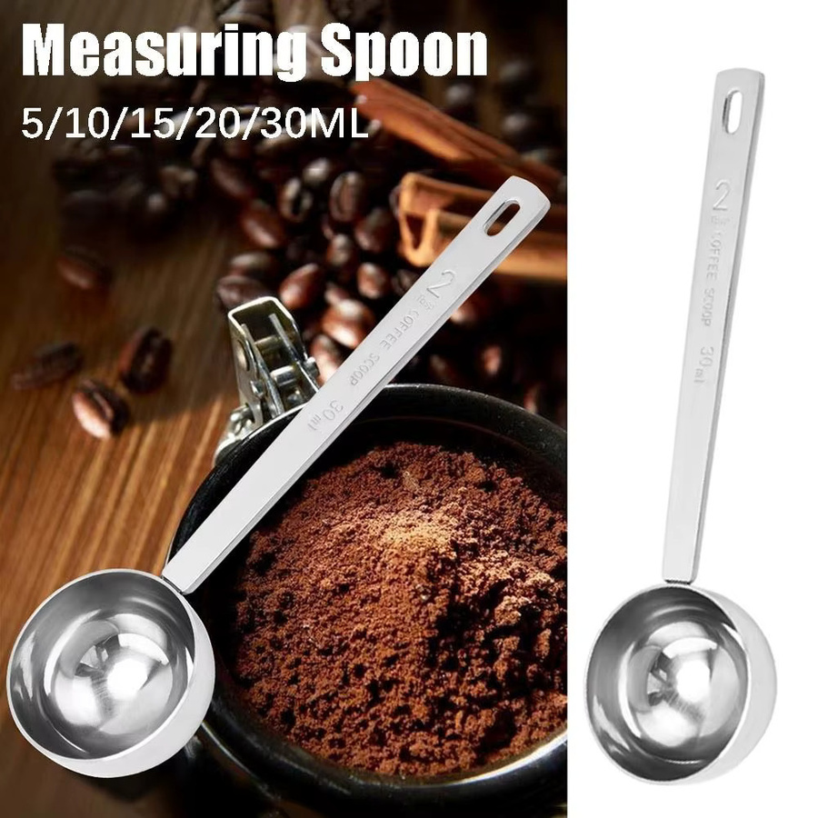 Edelstahl Messlöffel in Silber für Kaffee und Pulver, erhältlich in 5ml, 10ml, 15ml, 20ml oder 30ml - Bild 5