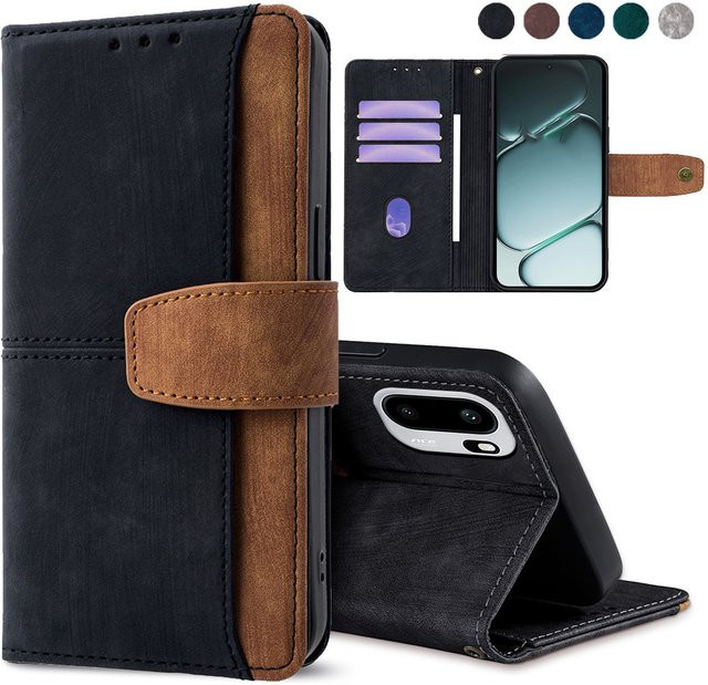 Business Lederhülle mit Vollschutz für OnePlus Modelle in Grau - Bild 1