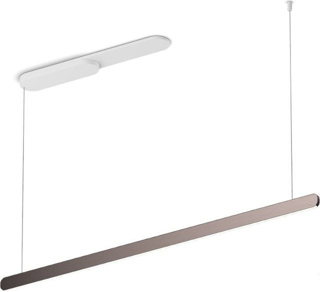 Occhio Mito linear volo 140 up LED-Pendelleuchte in Weiß matt mit Phantom-Ausführung für die Tischbeleuchtung - Bild 1