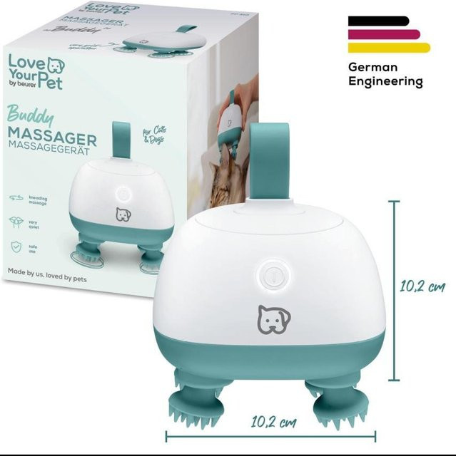 Beurer PP 410 Buddy Massagegerät für Haustiere mit 4 rotierenden Silikon-Massageaufsätzen und 2 Geschwindigkeitsstufen - Bild 1