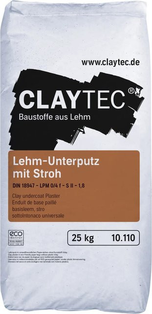 Claytec Lehm Unterputz mit Stroh 25 kg - Bild 1