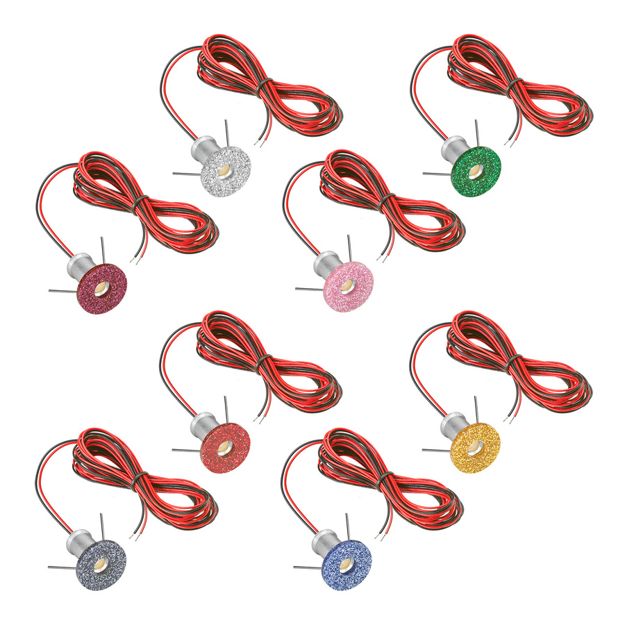 Luxvenum Glitzer Mini LED Einbau-Spot mit leuchtender Blende, dimmbar, IP44, Multicolour, 12V DC, 1,2W - Bild 1