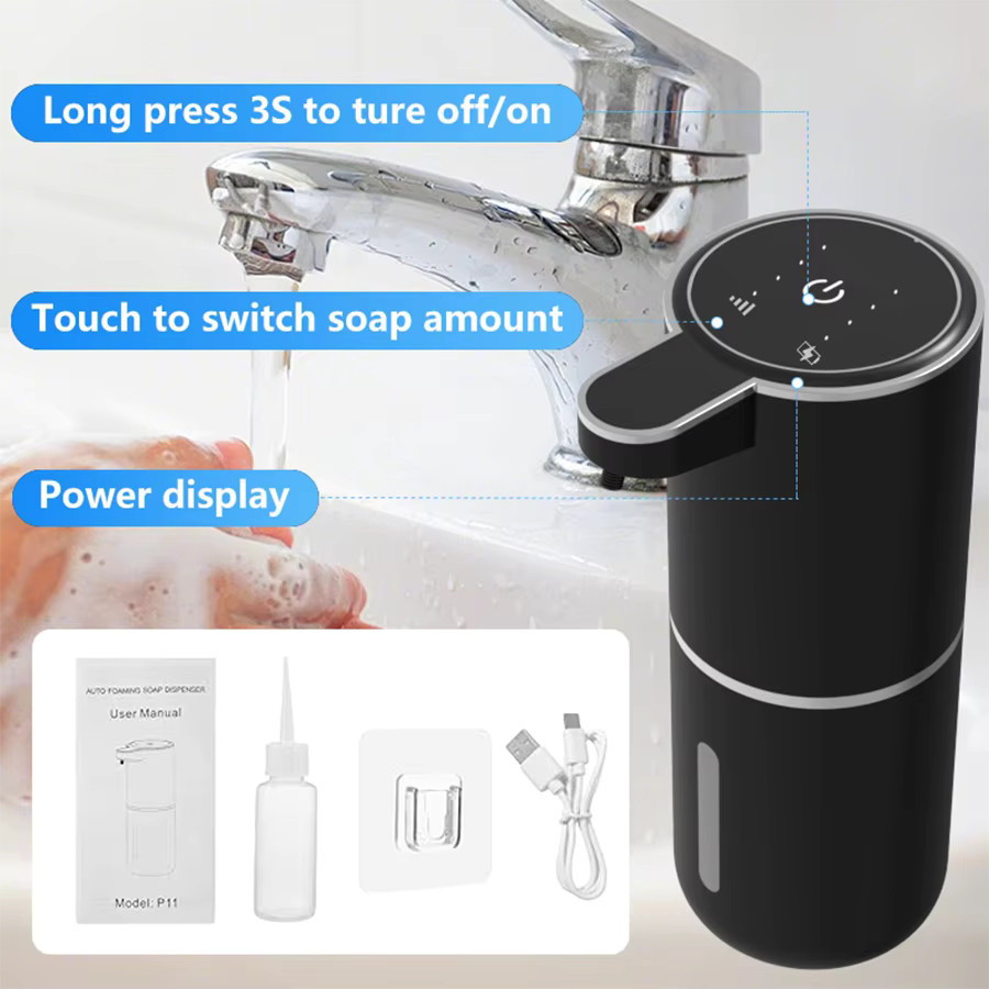 DONASIRA Automatischer Smart-Sense Seifenspender mit 380 ml Fassungsvermögen, 4-stufig verstellbar, Weiß - Bild 3