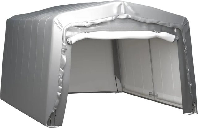 vidaXL Lagerzelt aus verzinktem Stahl in Grau, B/T: 370 x 370 cm - Bild 1