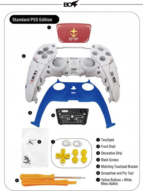Sony Mecha Stil Frontplattenabdeckung mit Touchpad für DualSense PS5 Controller in Grün - Bild 1