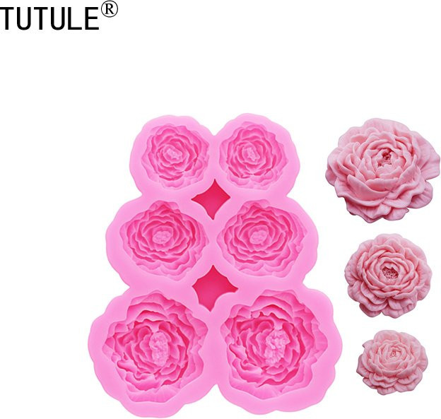 TUTULE Silikonformen-Set Pfingstrosen in Pink für Schokolade, Kuchen, Dessert-Dekoration und DIY-Harz-Schmuck - Bild 1