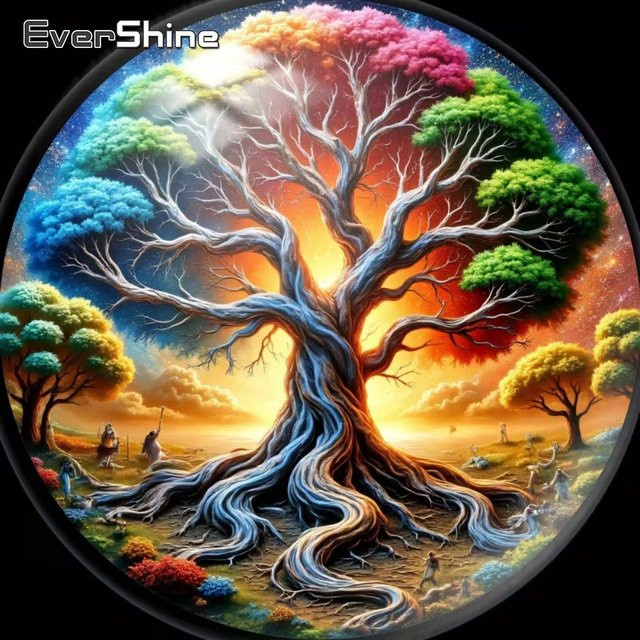Evershine DIY Diamantmosaik Stickerei Baum Landschaft Malerei in Multicolour, B/T/H: 20 x 20 x 20 cm - Bild 1