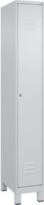 C+P Spind Classic PLUS Garderobenschrank mit 1 Abteil, Grau, H x B x T: 195 x 30 x 50 cm - Bild 1