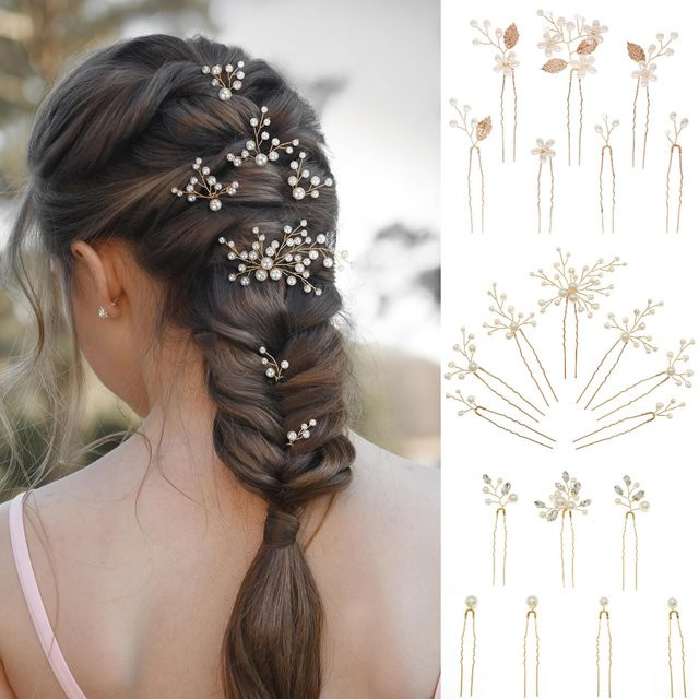 7-teiliges Set Perlen-Haarspangen, Blumen, Damen - Bild 1