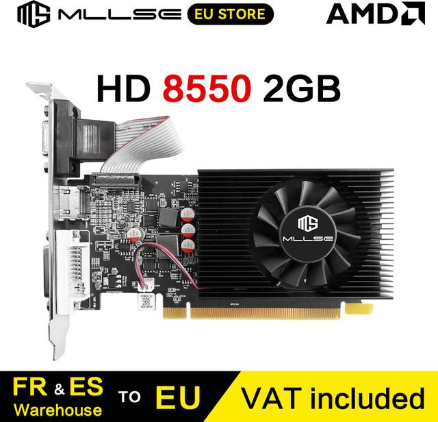 MLLSE AMD Radeon HD 8550 Gaming-Grafikkarte, 2GB GDDR3, 128Bit, PCIe 2.0x16, Schwarz - Bild 1