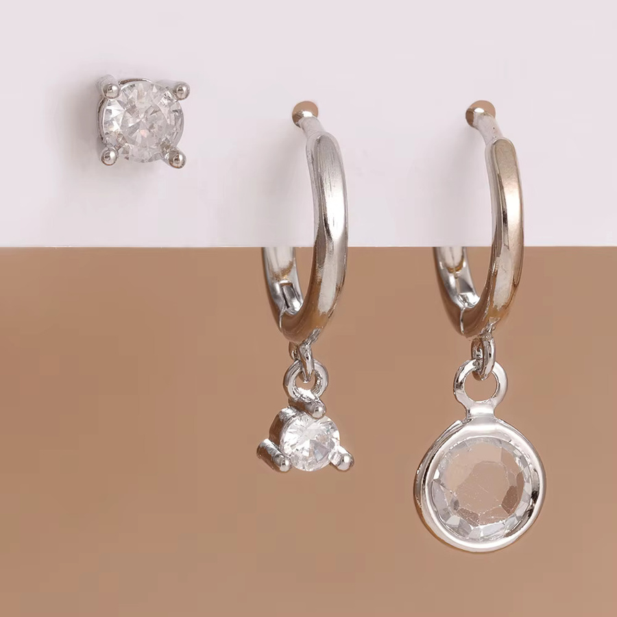Maodane Ohrringe Set, Silber, Kristall, Zirkonia, Damen - Bild 1