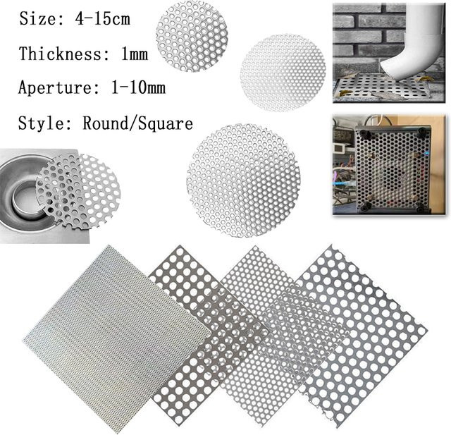 Perforiertes Edelstahlblech aus 304 Edelstahl in Silber, 1 mm Stärke, als Filtersieb, Schutzmatte oder DIY-Bastelgitter - Bild 1