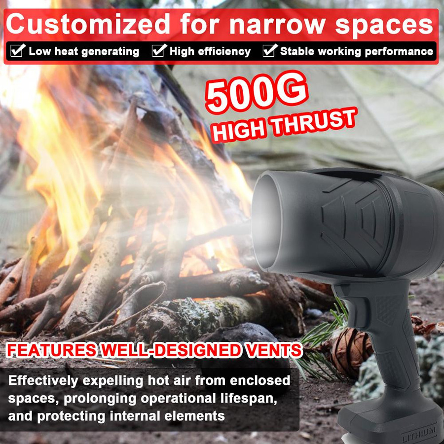 Handheld Jet Fan Schwarz mit hoher Windkraft und Lithium-Akku - Bild 5