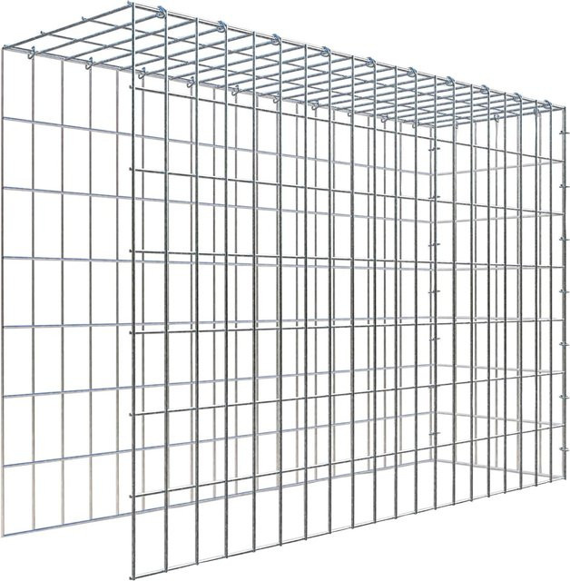 Gabiona C-Ring-Anbaukorb Typ 4 in Silbergrau mit Maschenweite 5 x 10 cm, B/H/T: 70 x 100 x 30 cm - Bild 1
