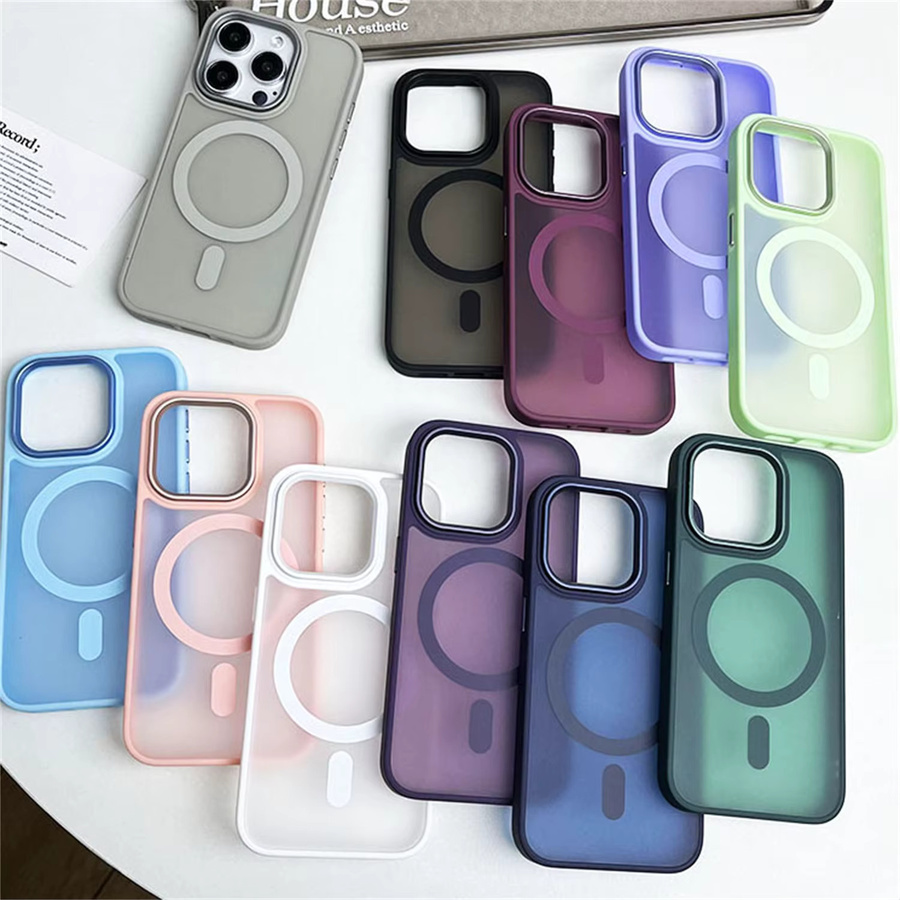 Magnetische MagSafe Wireless Charging Schutzhülle für iPhone 11 bis 16 Pro Max in Blau, stoßfeste matte Handyhülle - Bild 3