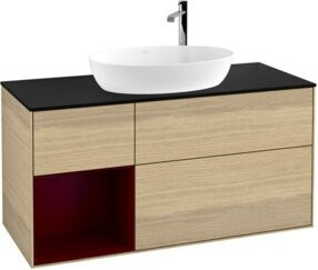 V&B Waschtischunterschrank Finion Wandbeleuchtung in Eiche Lackiert, Breite: 120 cm, Tiefe: 50,1 cm, Höhe: 50,1 cm - Bild 1