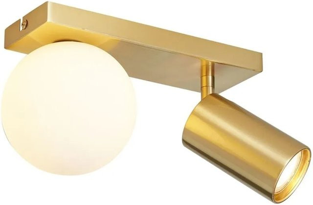 QAZQA Moderne Deckenleuchte Lesly in Messing, 2-flammig und neigbar - Bild 1