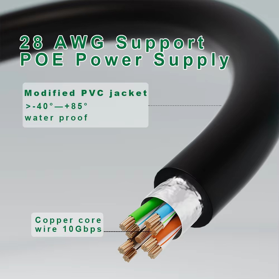 COMNEN Ethernet LAN Kabel Cat 6A FTP RJ45 Patchkabel Schwarz, 24 Stück, 0,1–1 m - Bild 4