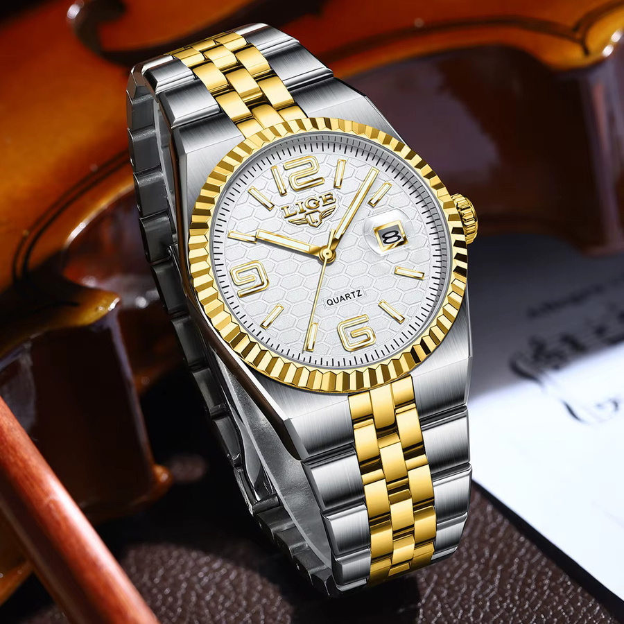 LIGE Armbanduhr Edelstahl, Quarz, Datum, Herren - Bild 2