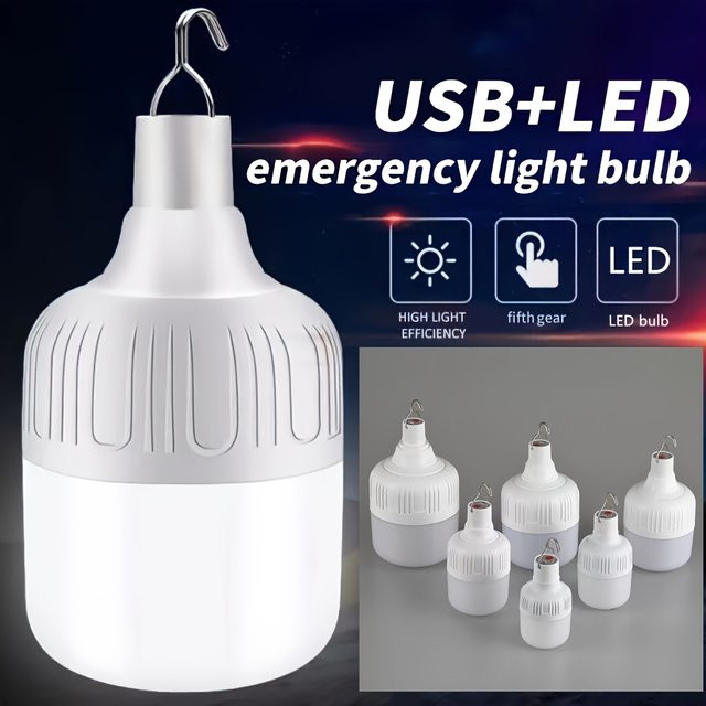 NEWBIRTH Wiederaufladbare LED Campinglampe mit 500W, Tragbare USB Notfall-Außenleuchte in Weiß mit Haken für Garten und Party - Bild 1