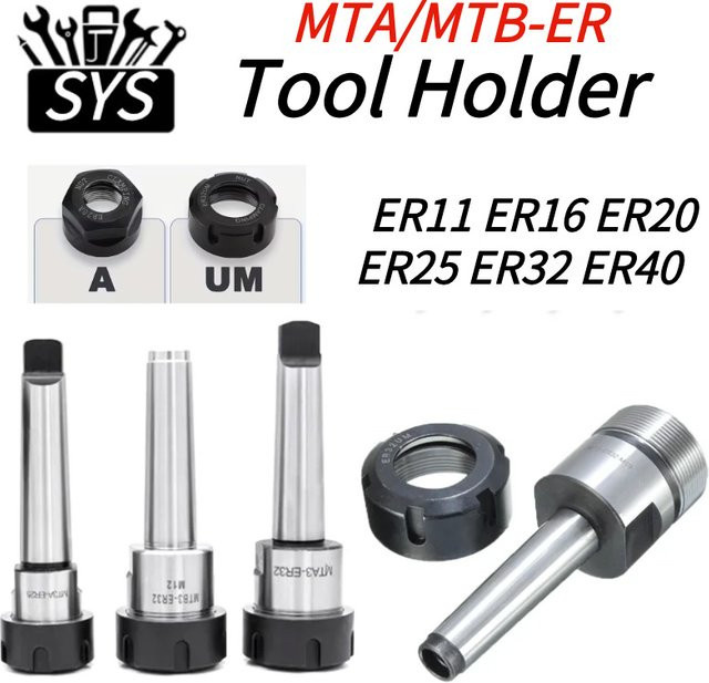 SYS CNC Spannzangenhalter mit 0,005 mm Genauigkeit für Morsekegel und ER-Spannzangen in Silber - Bild 1
