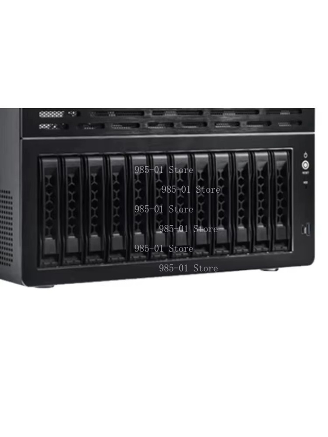 NAS12 Festplattenspeicher-Servergehäuse in Schwarz mit Unterstützung für ATX-Motherboards, 1U Bauform, halbem PCIE-Steckplatz und Hot-Swap-Funktion - Bild 3