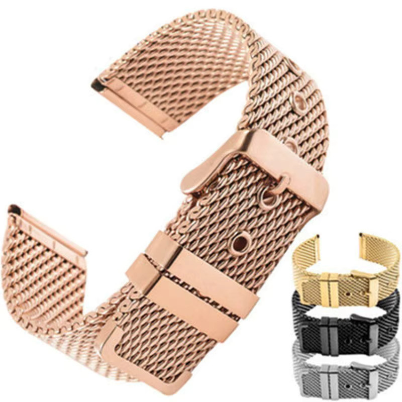 Aotelayer Uhrenarmband Edelstahl, Milanaise, Silber, Unisex - Bild 4