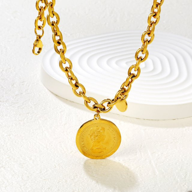 LUXUSTEEL Halskette, Edelstahl, vergoldet, Gold, Unisex - Bild 1