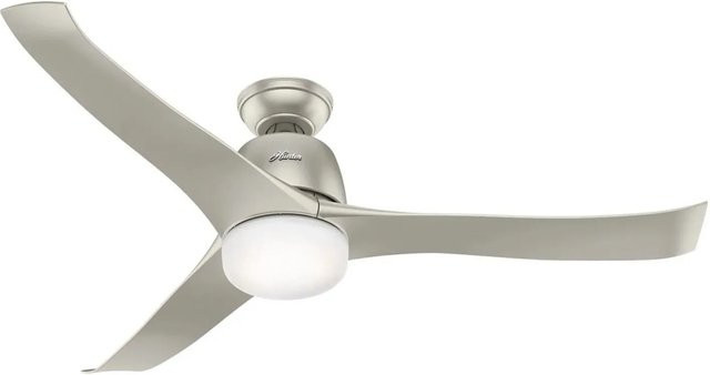 HUNTER FANS Deckenventilator Harmony in Nickel mit Beleuchtung und Fernbedienung, Durchmesser: 137 cm - Bild 1