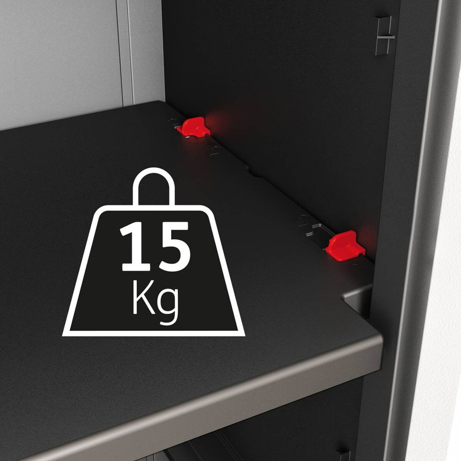Keter Kunststoffschrank Detroit Schwarz mit Regalböden B/H/T: 65 x 182 x 45 cm - Bild 3