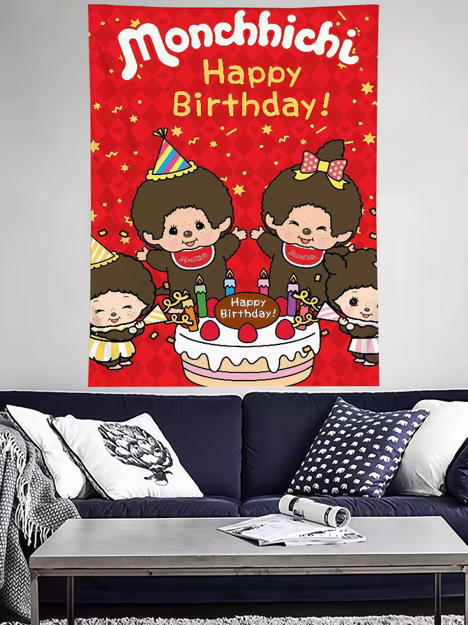Warner Bros. Monchhichi Kunstdruck Flagge in Multicolour, rechteckiger Wandbild-Druck für Wohnzimmer und Schlafzimmer - Bild 4