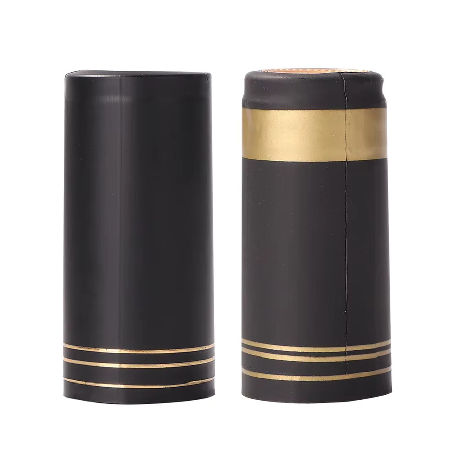 50er Set Wein Flaschen Schrumpfkapseln zur Abdichtung in Gold und Schwarz - Bild 3