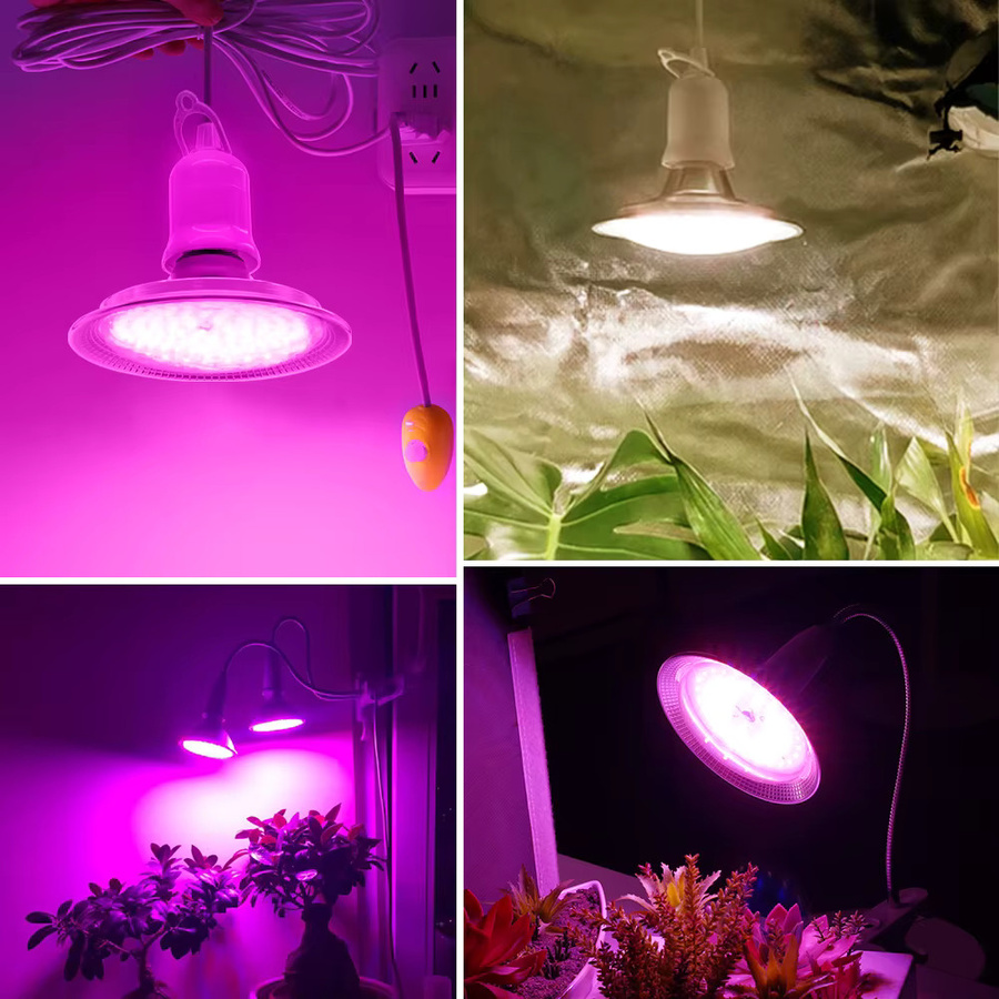 GRAXGROW UFO-Wachstumslampe mit 18 W, E27 Fassung, 4000 K, Farbe Lila/Weiß, Pflanzenbeleuchtung für Innenbereiche - Bild 4