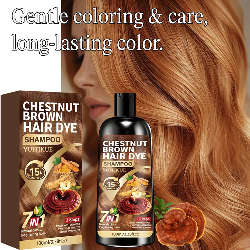 YUITIKUE Haarfärbeshampoo Kastanienbraun, 100 ml - Bild 6
