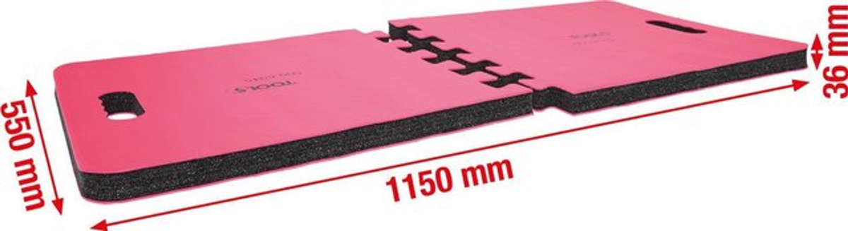 KS Tools Mechaniker-Schutzmatte, 2-tlg., Rot, B: 55,0 cm, T: 115,0 cm, H: 3,6 cm - Bild 2