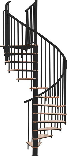 Minka Spindeltreppe Switch Spiraltreppe aus Buche und Stahl in Buche-Schwarz, Durchmesser: 120 cm, Raumhöhe bis 295 cm - Bild 1