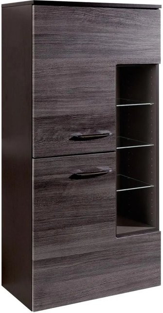 Premium Living Midischrank Florida in Grau mit Soft-Close-Türen und offenen Regalfächern, B/T/H: 65 x 35 x 130 cm - Bild 1