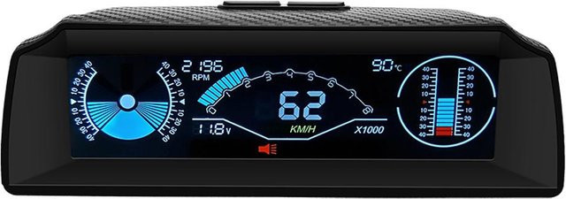 Kkmoon Auto Headup Display LCD Digital Tacho mit multifunktionalem Neigungsmesser in Schwarz - Bild 1